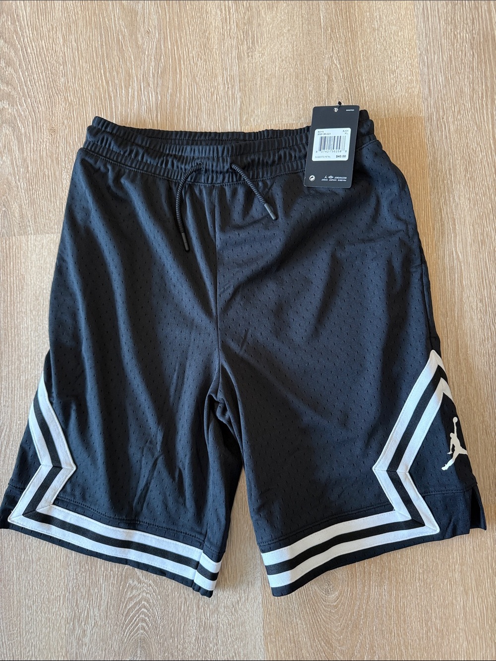 Jordan Black Athletic Basketball Shorts with White Trim